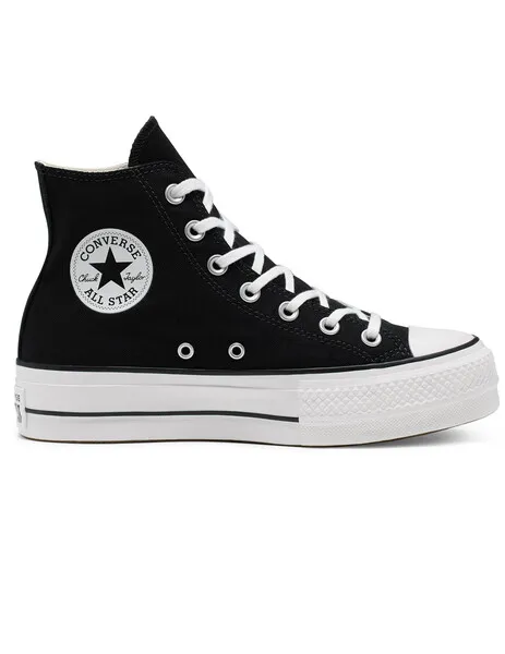 zapatilla converse loneta plataforma mujer, negro