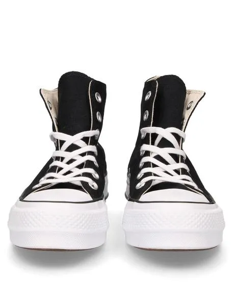zapatilla converse loneta plataforma mujer, negro