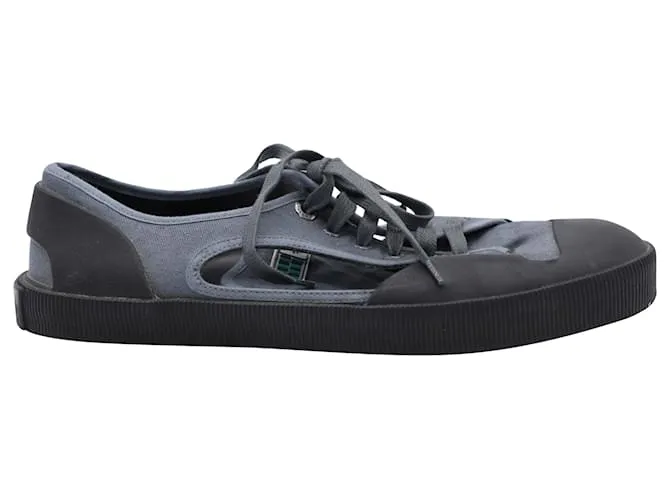 Zapatillas bajas abiertas Lanvin en lona gris 