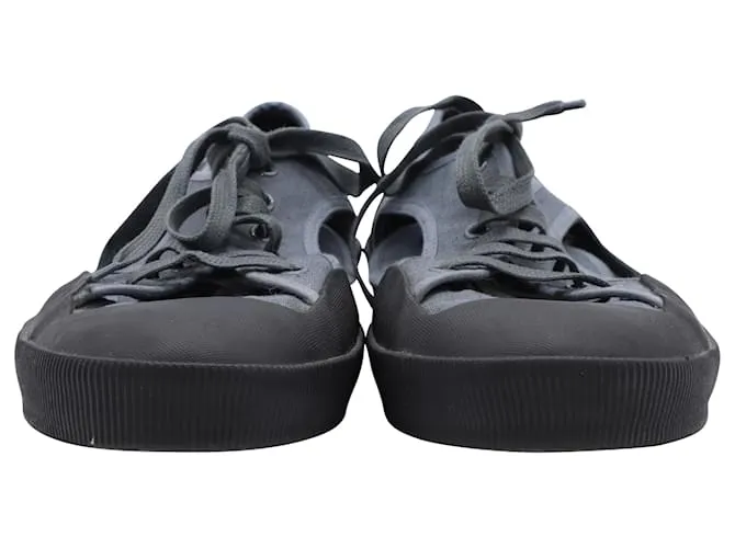 Zapatillas bajas abiertas Lanvin en lona gris 