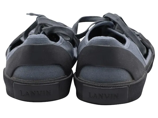 Zapatillas bajas abiertas Lanvin en lona gris 