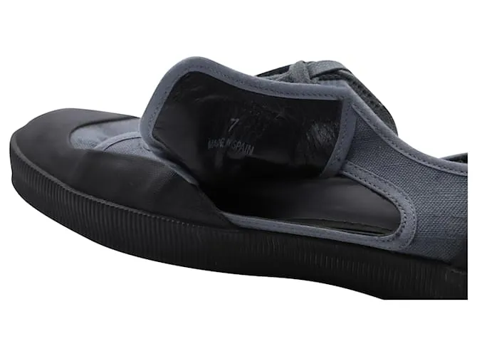 Zapatillas bajas abiertas Lanvin en lona gris 