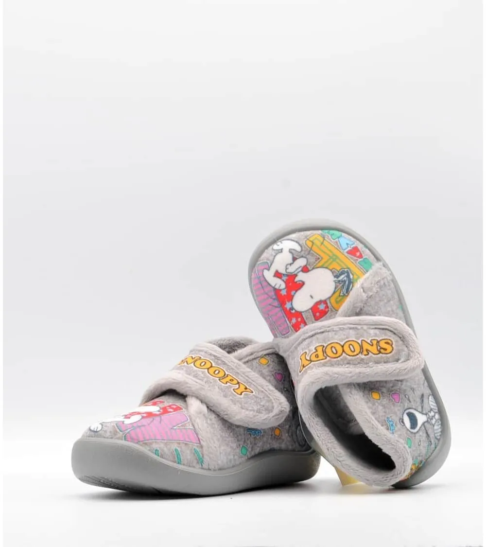 ZAPATILLAS DE ANDAR POR CASA IGOR VELCRO SNOOPY GRIS