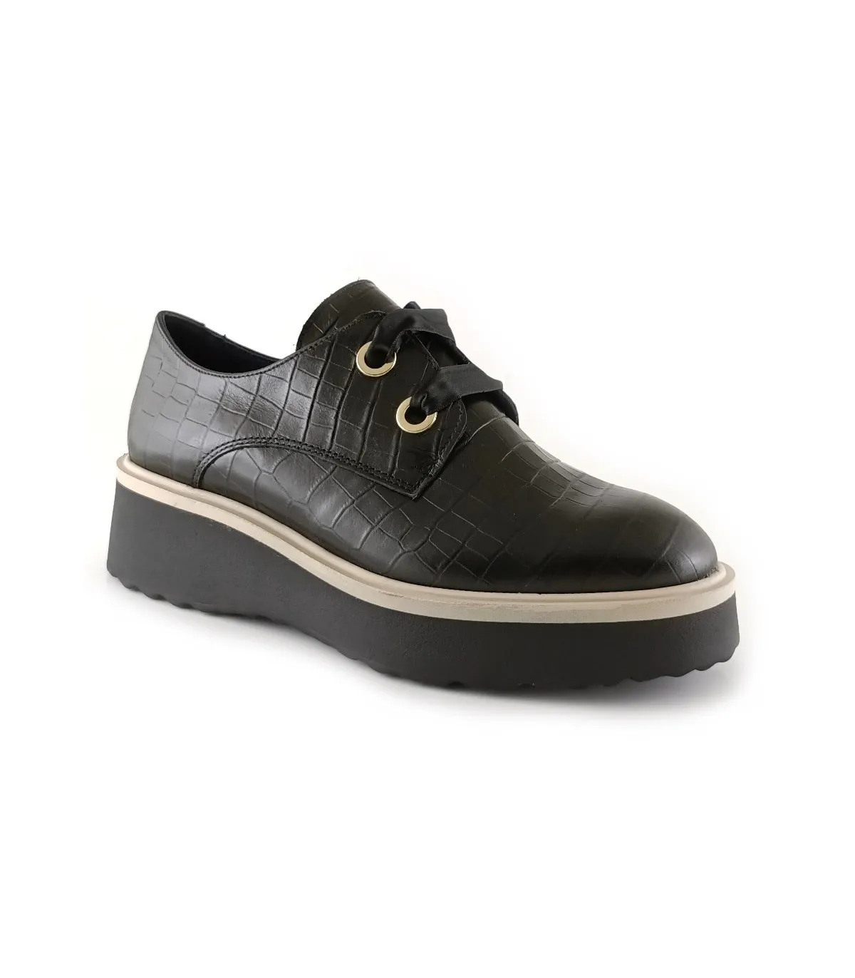 Zapato blucher en coco negro