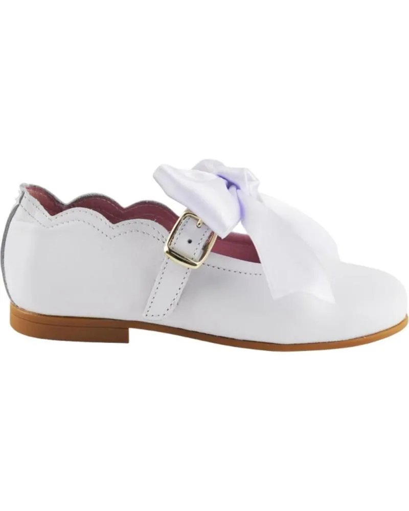 Zapatos ANGELITOS  de Niña FRANCESITA NAPA LAZO SATEN 1105  BLANCO