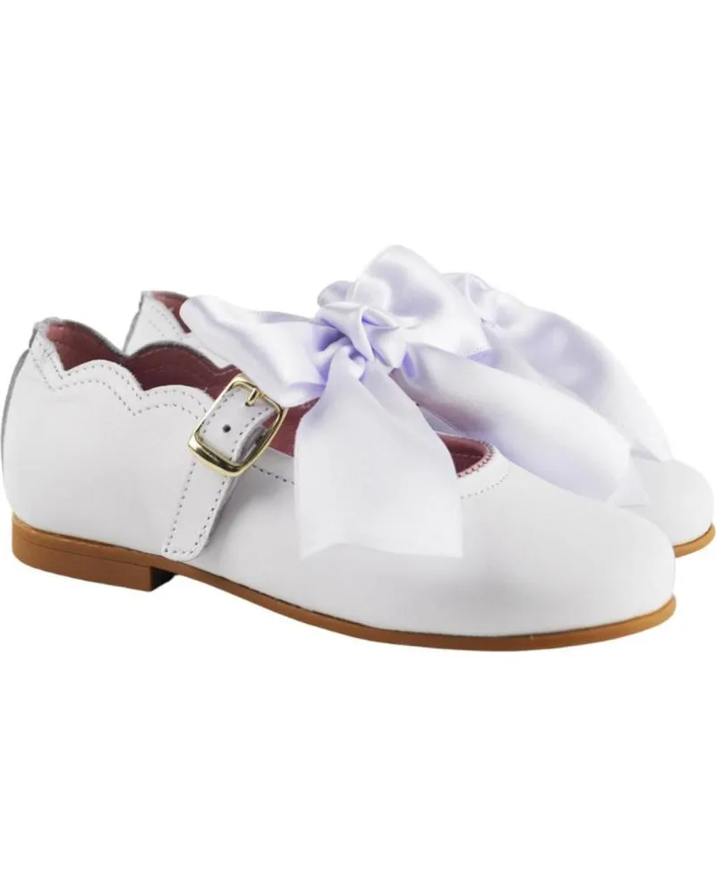 Zapatos ANGELITOS  de Niña FRANCESITA NAPA LAZO SATEN 1105  BLANCO
