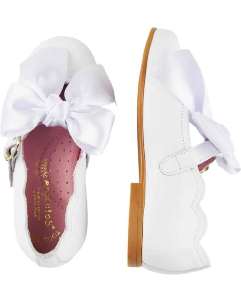 Zapatos ANGELITOS  de Niña FRANCESITA NAPA LAZO SATEN 1105  BLANCO